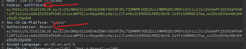Injecting the forged token into the request