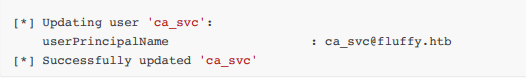 Restoring the ca_svc UPN